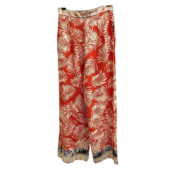 Milk & Honey Women’s Tropical Palm Print Palazzo Side Zip Pants Size Medium - Picture 8 of 8